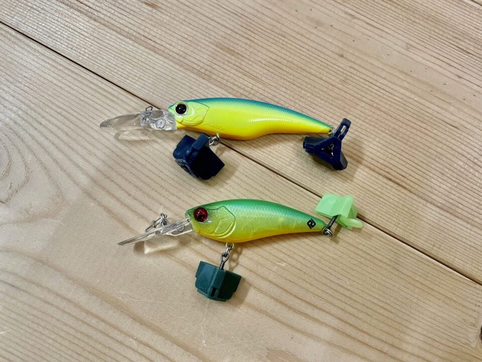 チャートカラーのシャッド　濁り対応のバス釣り用シャッド